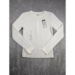 Alpine Design Henley Shirt Womens Size Medium White Utility Hipster Soft Casual